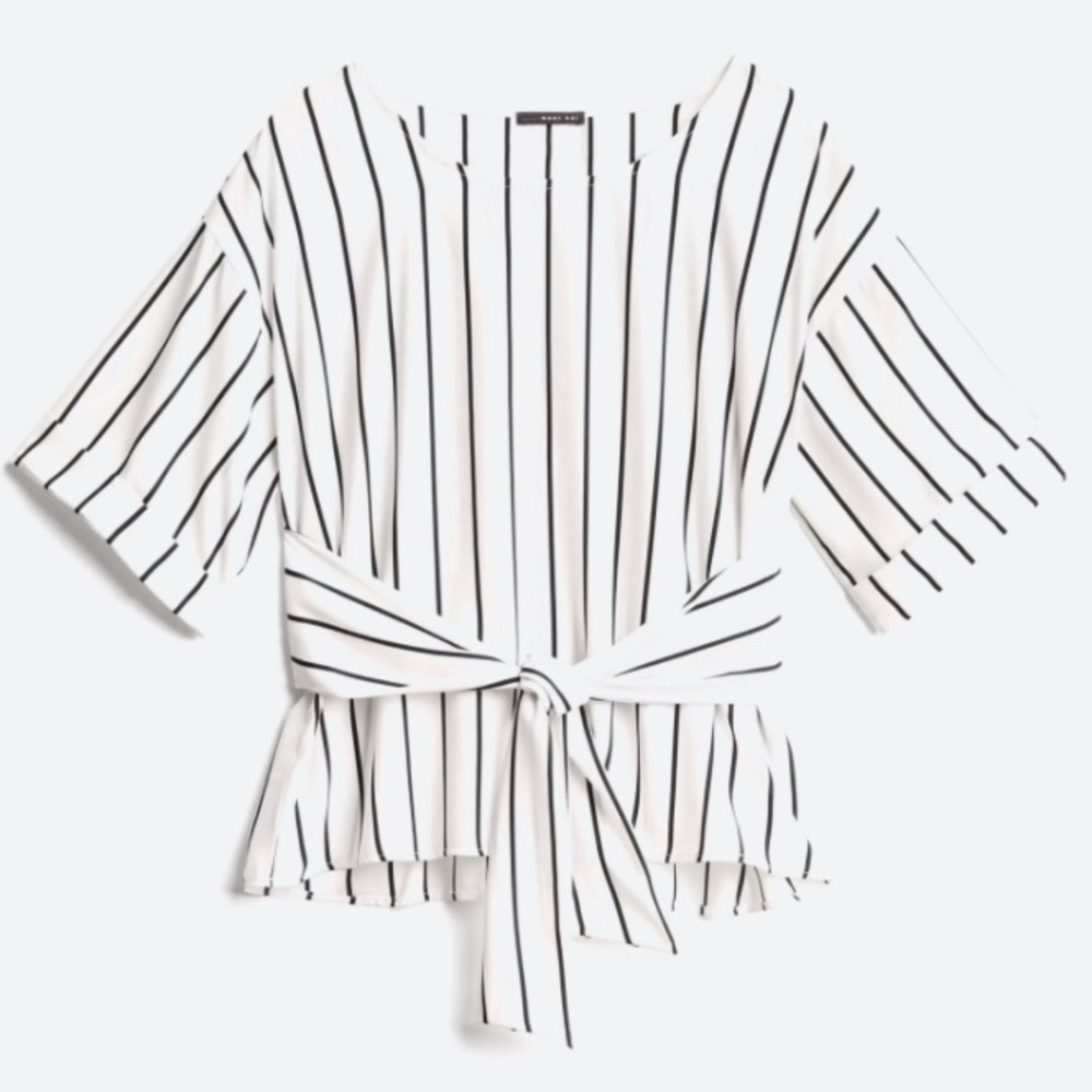 Tie Front Cuffed Sleeve Blouse